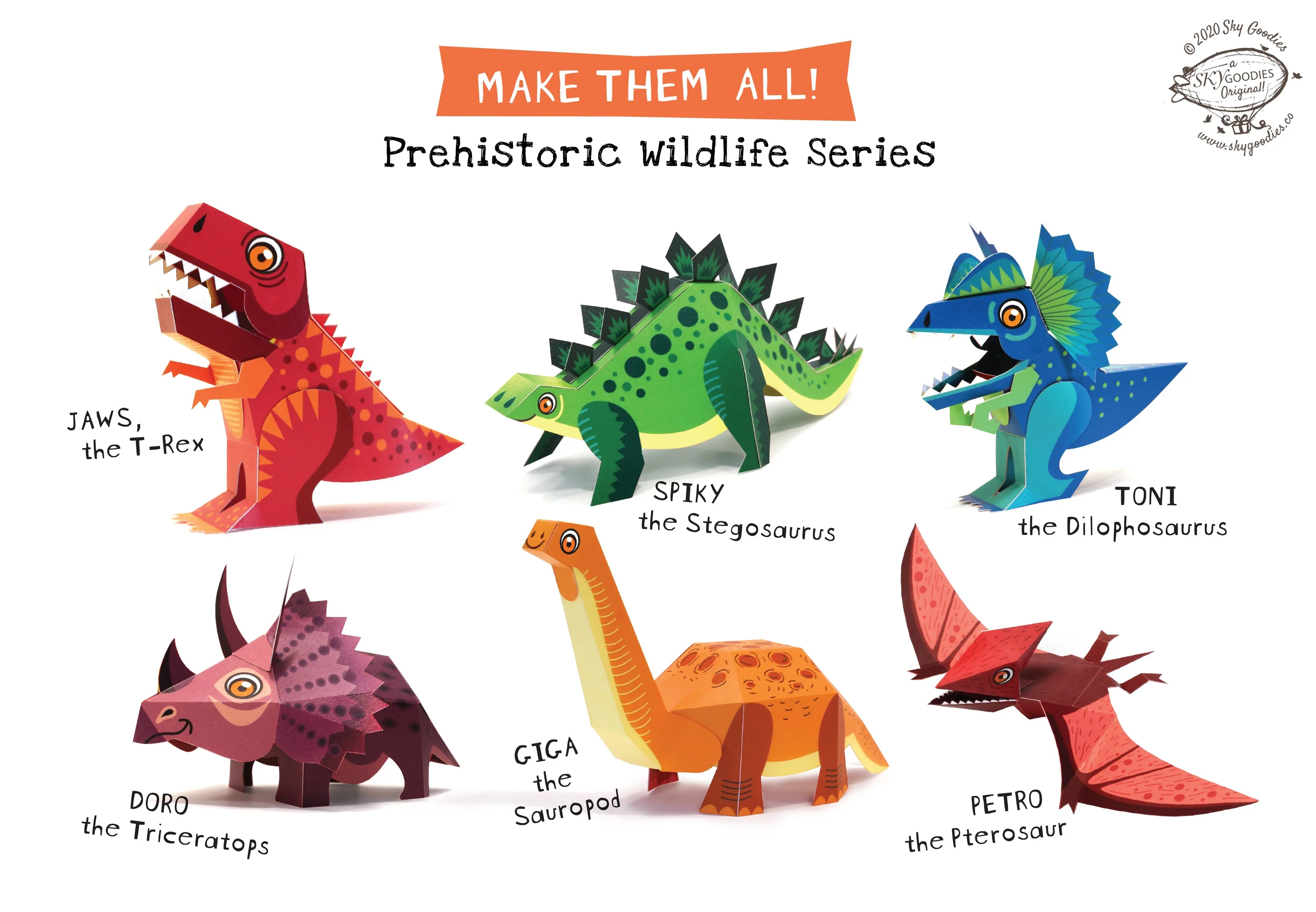 Mini Stegosaurus DIY Dinosaur Paper Craft Kit - Image 10