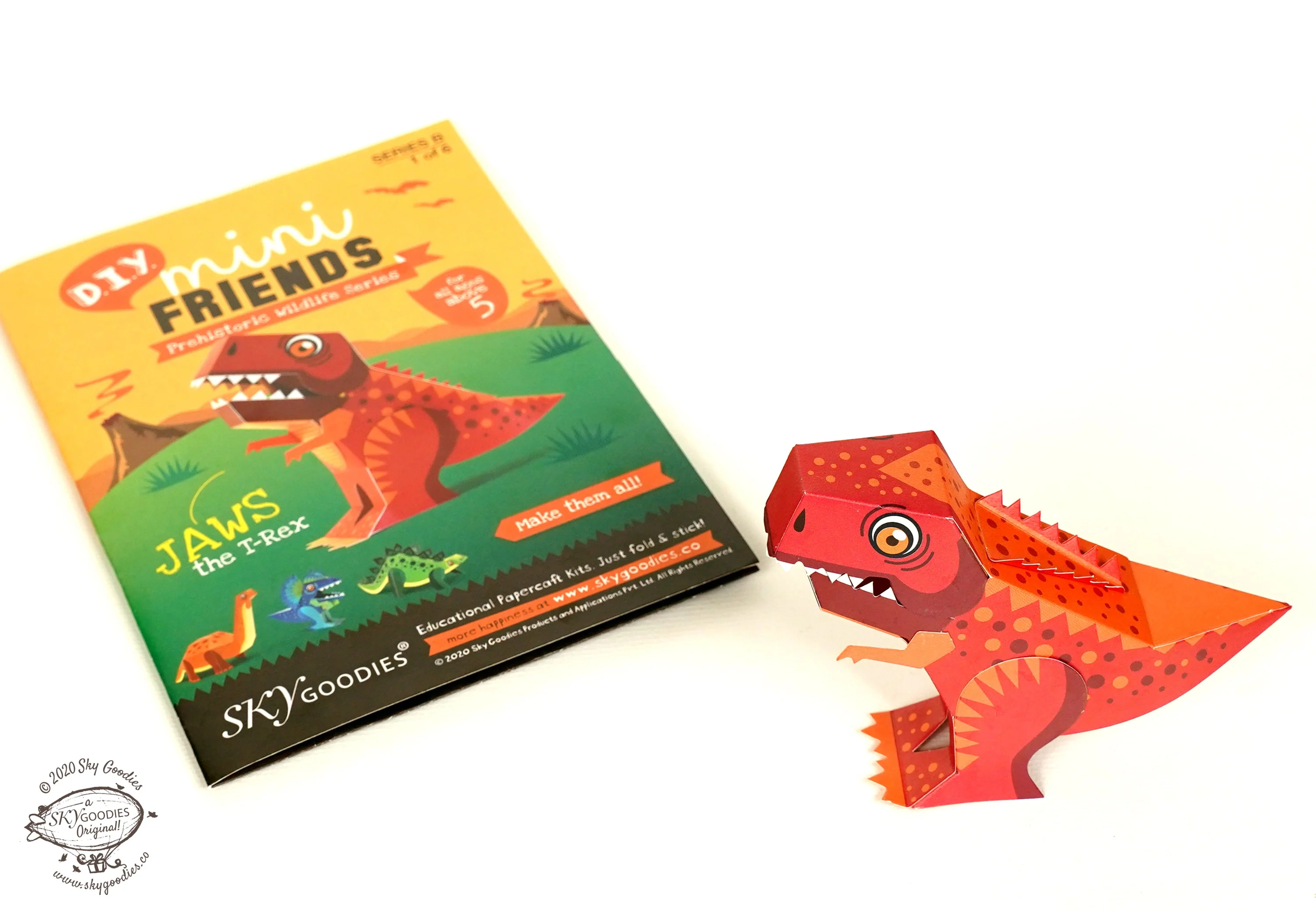 Mini T-Rex Dinosaur DIY Dinosaur Paper Craft Kit - Image 2