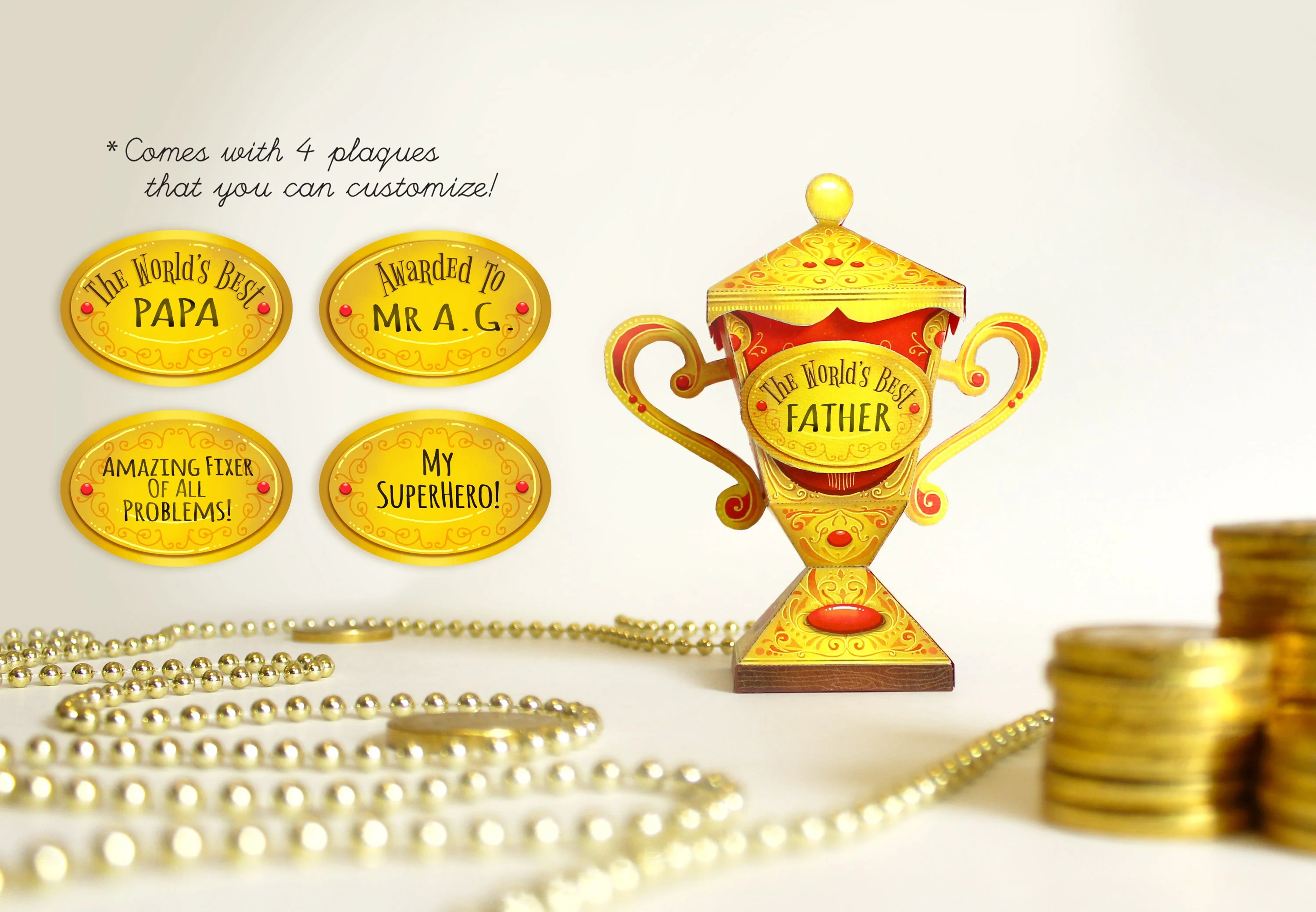 Mini Trophy Box - DIY Paper Craft Kit