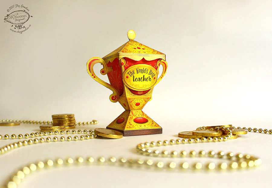 Mini Trophy Box - DIY Paper Craft Kit - Image 5