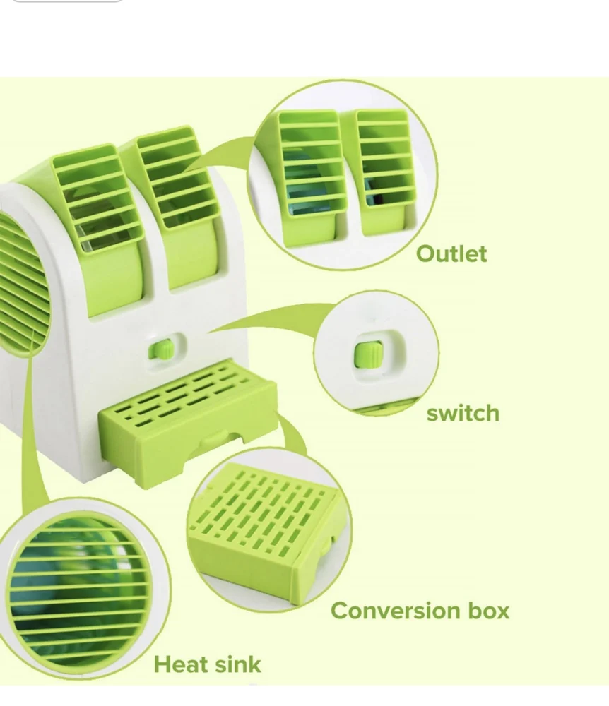 Mini USB Air Cooler Fan with Ice & Fragrance Option | Portable Personal Cooling Fan for Car, Office & Home | Color may vary - Image 7