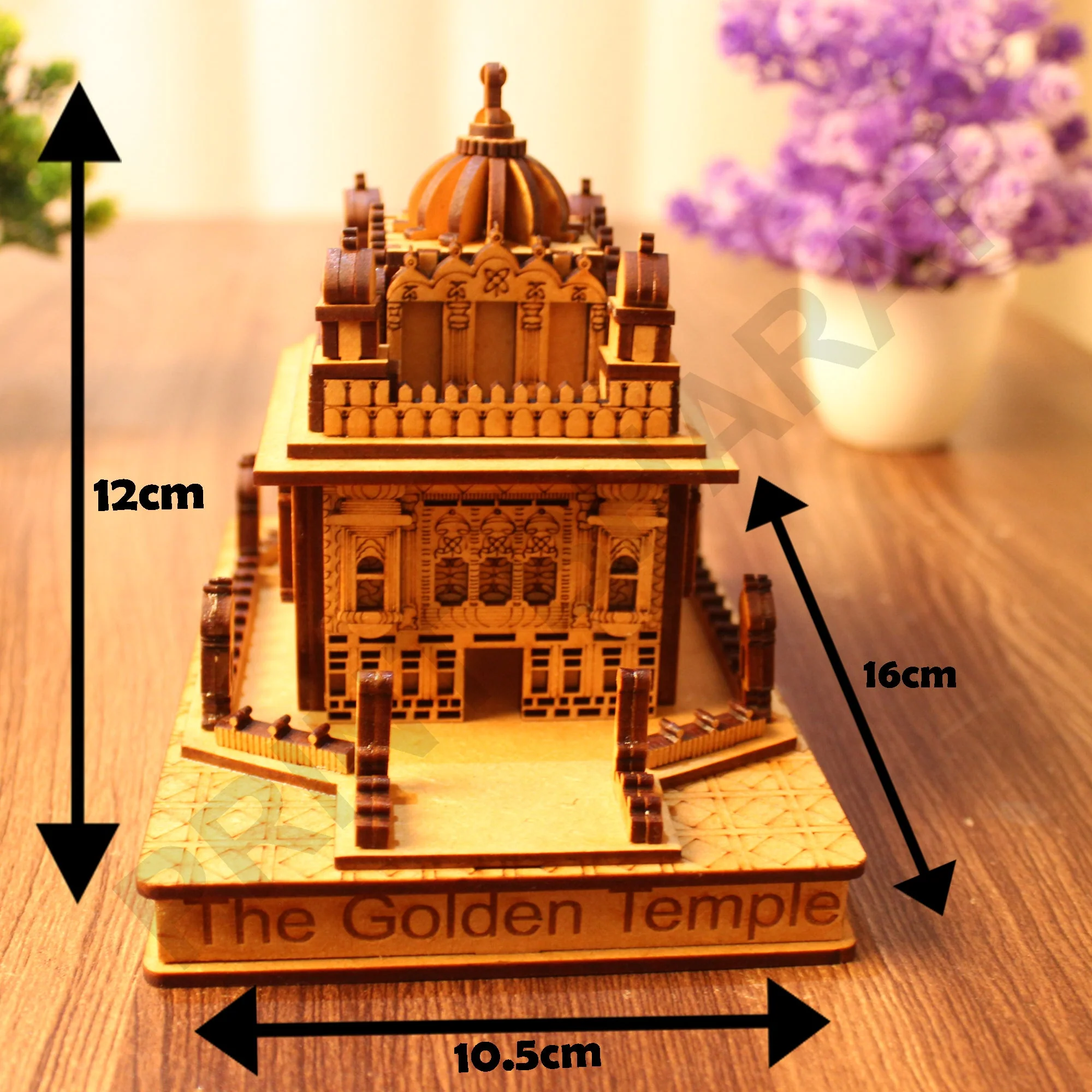 Miniature Temple Handmade, Golden Tample -3D Replica, Religious Gifts, Indian Pooja Decor, Home Decor Length: 16 cm,Widht: 10.5 cm,Height: 12 cm - Image 10