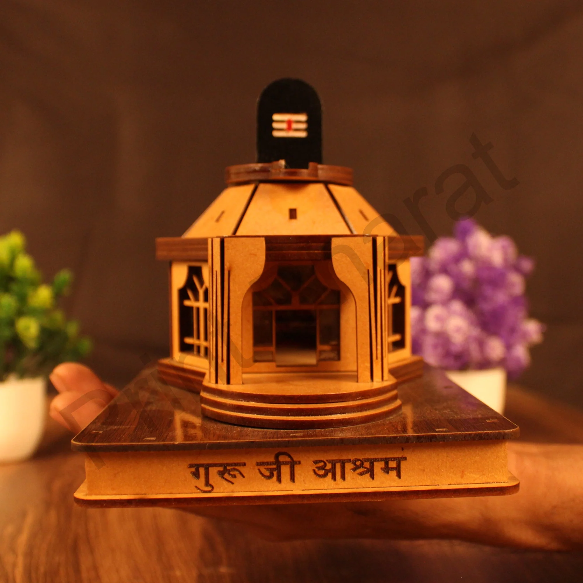 Miniature Temple Handmade,Guru Ji Ashram Temple -3D Replica, Religious Gifts, Indian Pooja Decor, Home Decor Length: 16 cm,Widht: 11.5cm,Height: 16 cm - Image 6