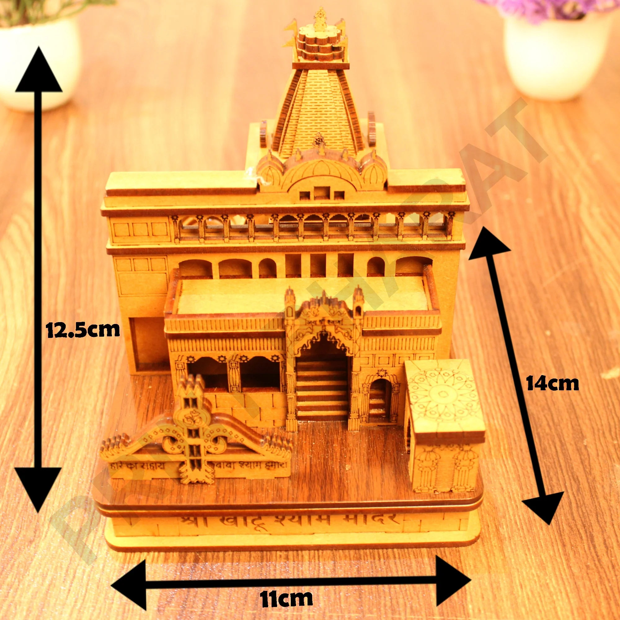 Miniature Temple Handmade, Khatu Shyam Tample -3D Replica, Religious Gifts, Indian Pooja Decor, Home Decor Length: 15 cm,Widht: 12.5 cm,Height: 13 cm - Image 11