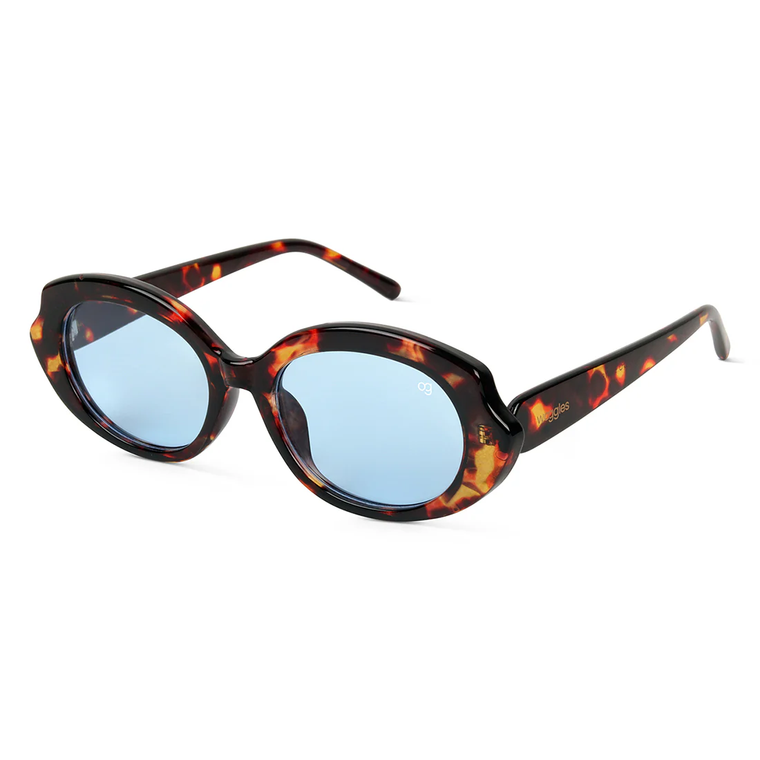 Minimalist Blue Oval Sunglasses