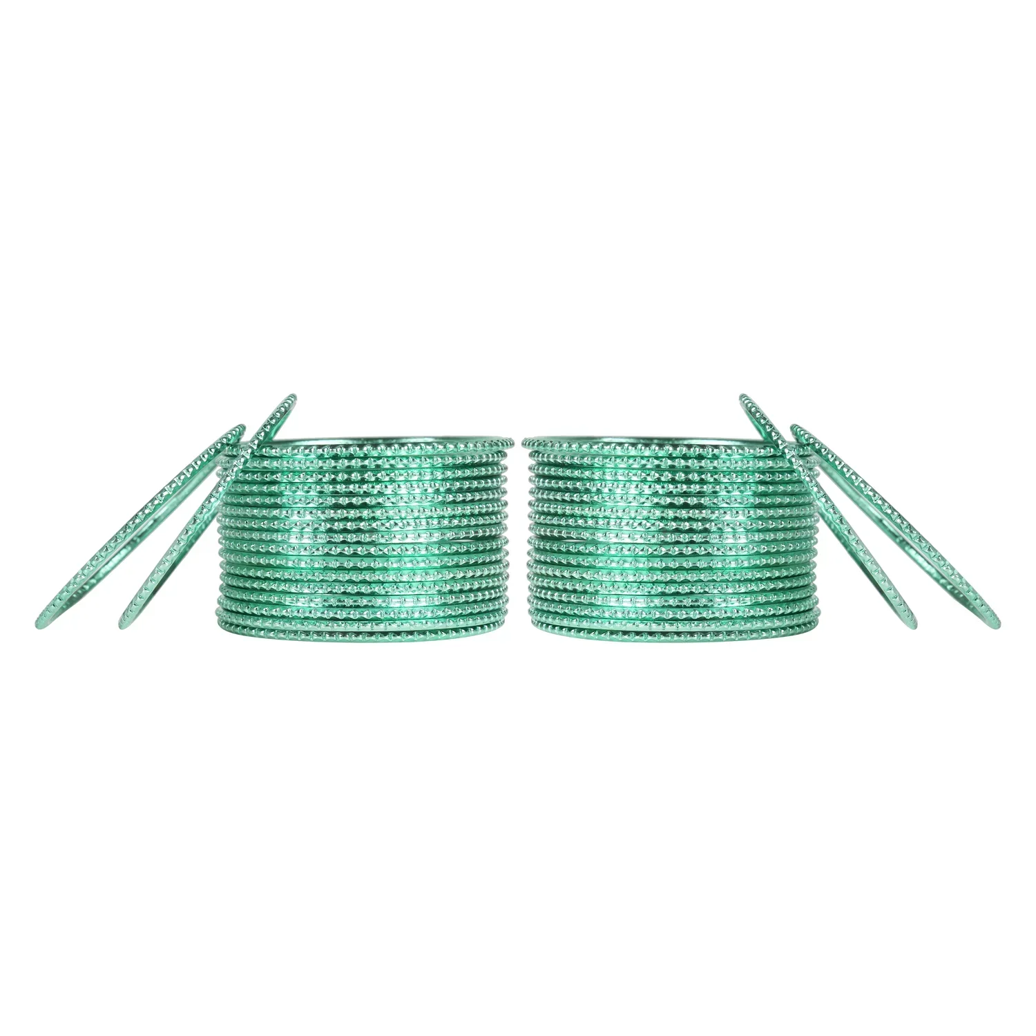 Mint Green Metal Bangles Set (36 Pcs) – Lightweight & Festive - Image 2