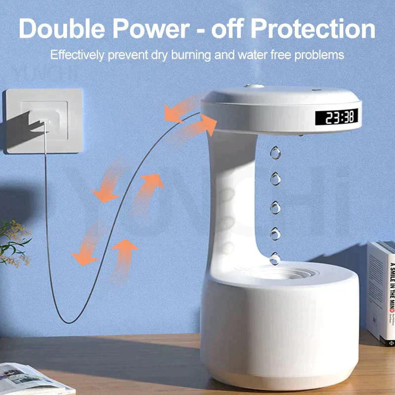 Mirage: The Illusion Anti-Gravity Humidifier with Floating Water Effect, LED Clock Display & Auto Shut-Off (800ml) - Image 9