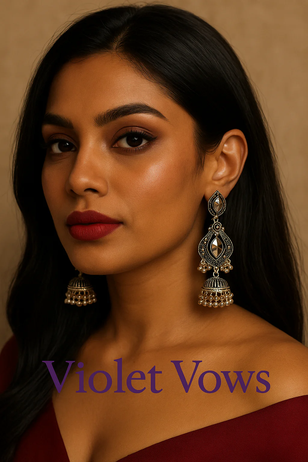 Mirror Work Oxidized Jhumka Earrings - Image 5
