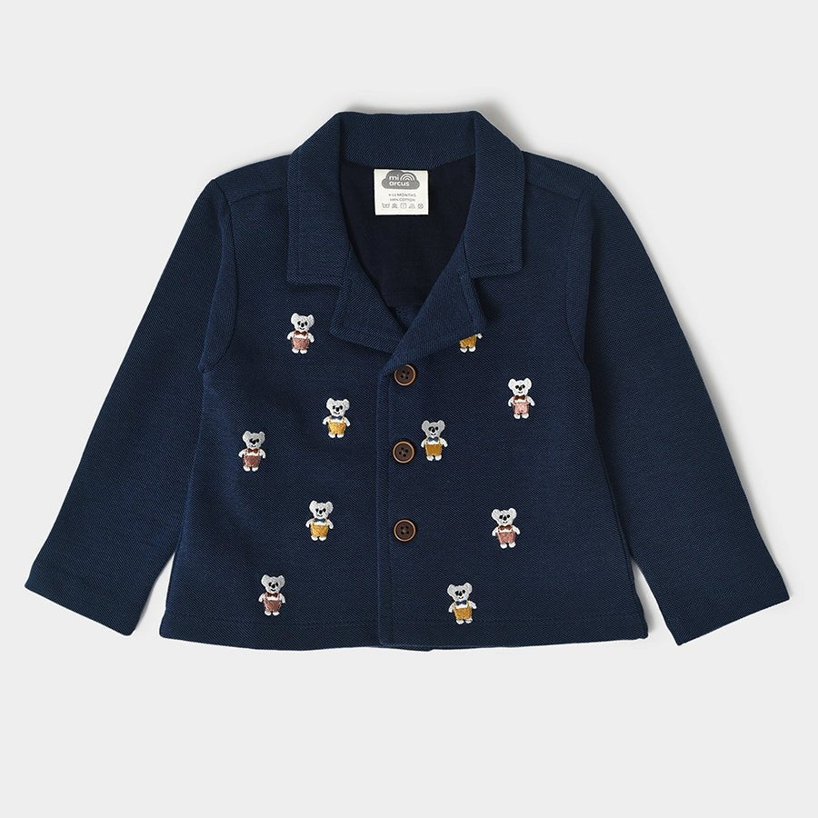 Misty Blue Knitted Baby Blazer Set