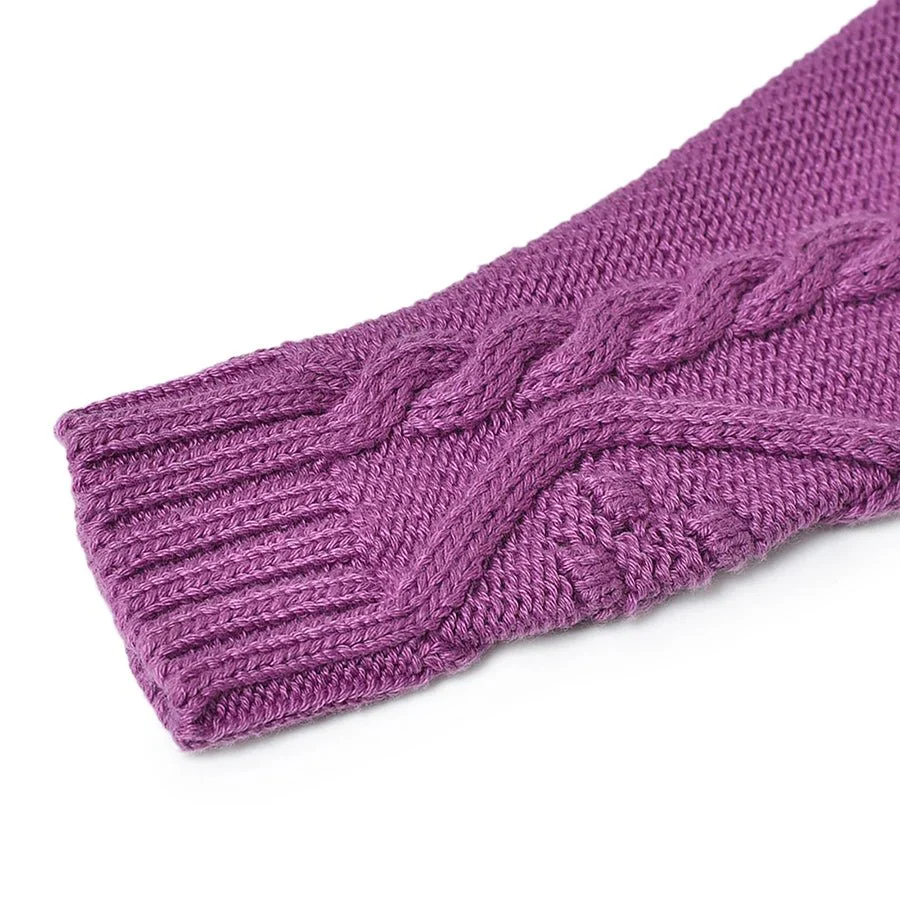 Misty Chunky Knitted Cardigan Baby Sweater For Girls Purple - Image 6