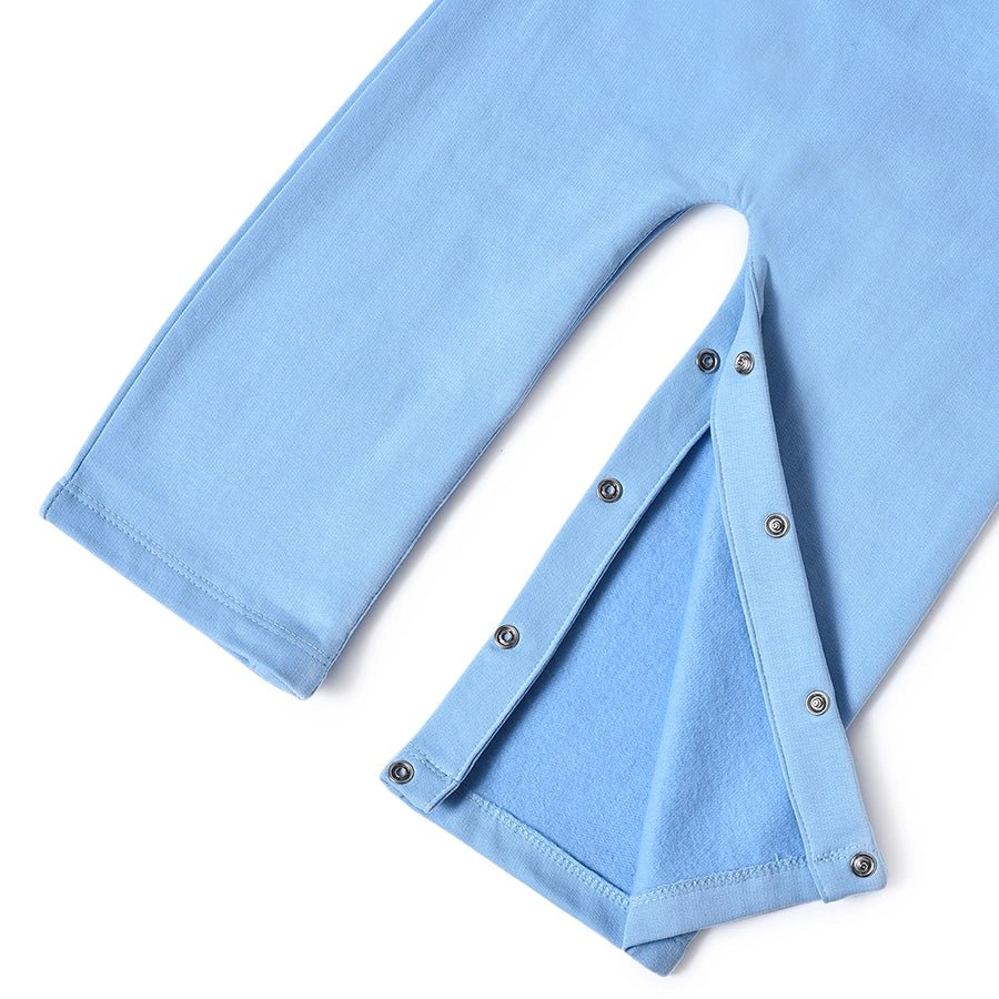 Misty Clear Sky Brushed Fleece Baby Dungaree Set - Image 15