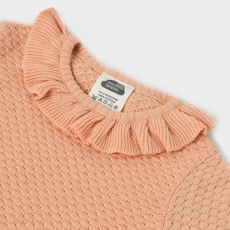 Misty Coral Knitted Baby Girl Jumper Clothes Set - Image 6
