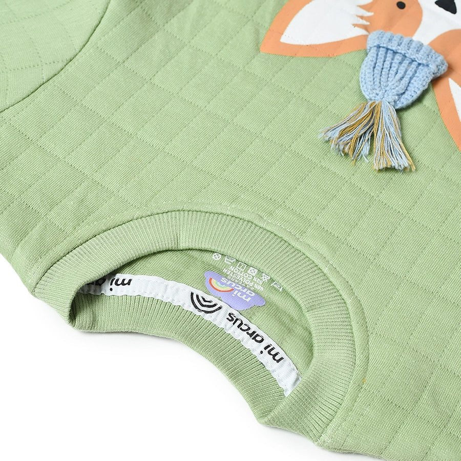 Misty Corgi Quilted Green Baby Girl Sweatshirt & Pajama Set - Image 7