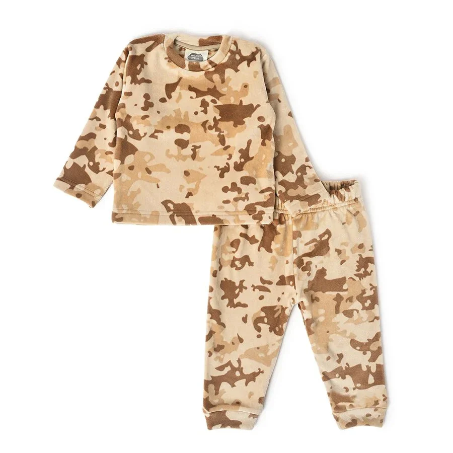 Misty Cream Baby Girl Sweatshirt With Pajama Set - Image 2