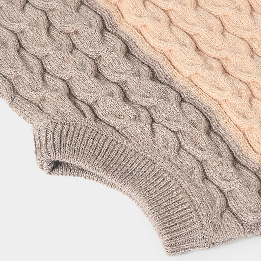 Misty Knitted Cream Sleeveless Baby Boy Woolen Sweater - Image 4