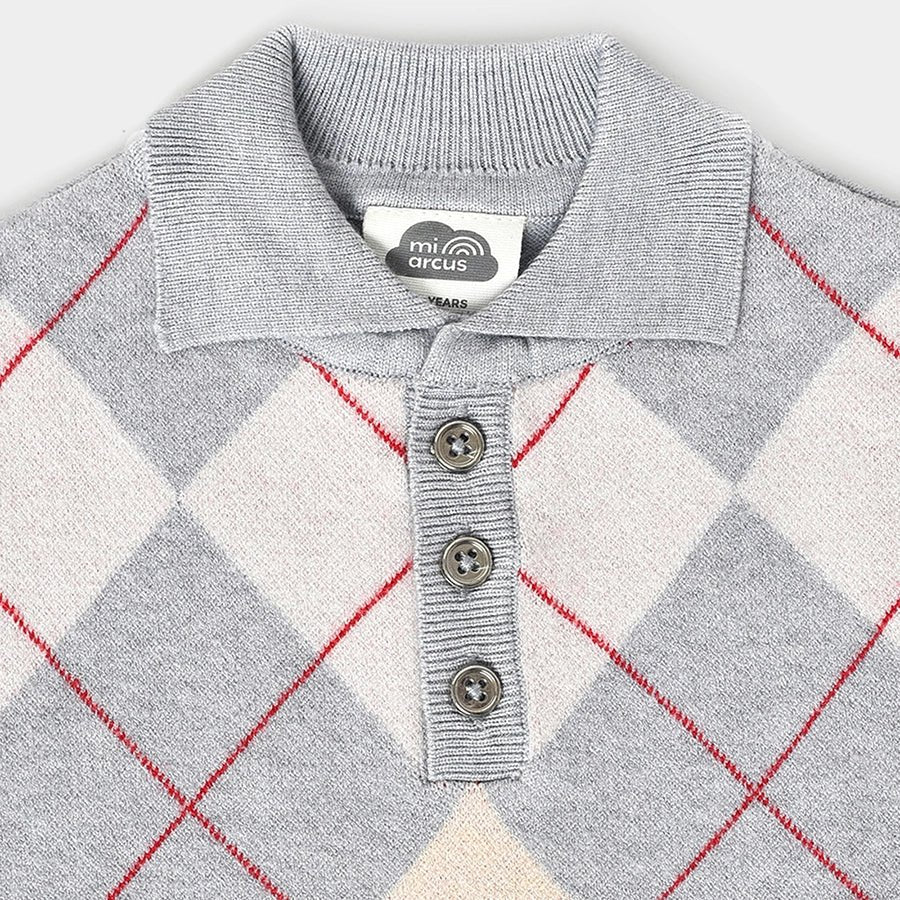 Misty Knitted Full Sleeve Grey Baby Sweater - Image 5