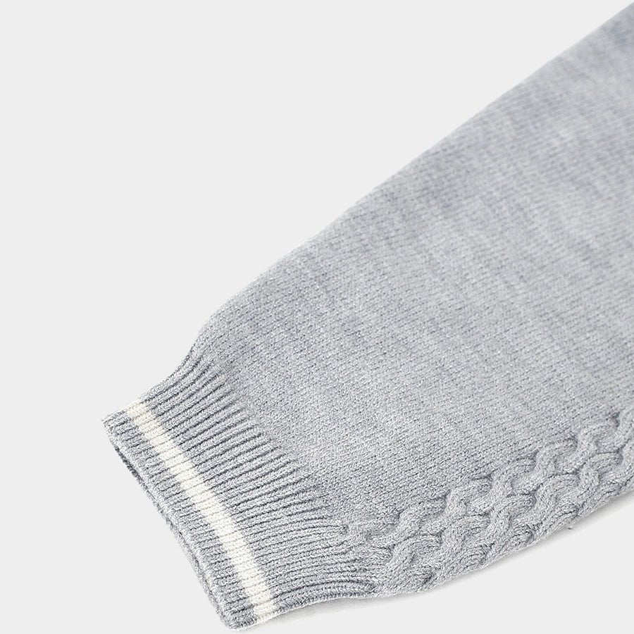 Misty Knitted Full Sleeve Grey Baby Sweater - Image 8