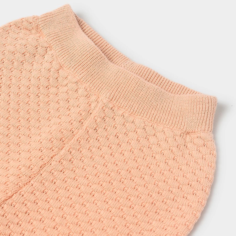 Misty Knitted Peach Baby Jumper Set With Booties - Image 11