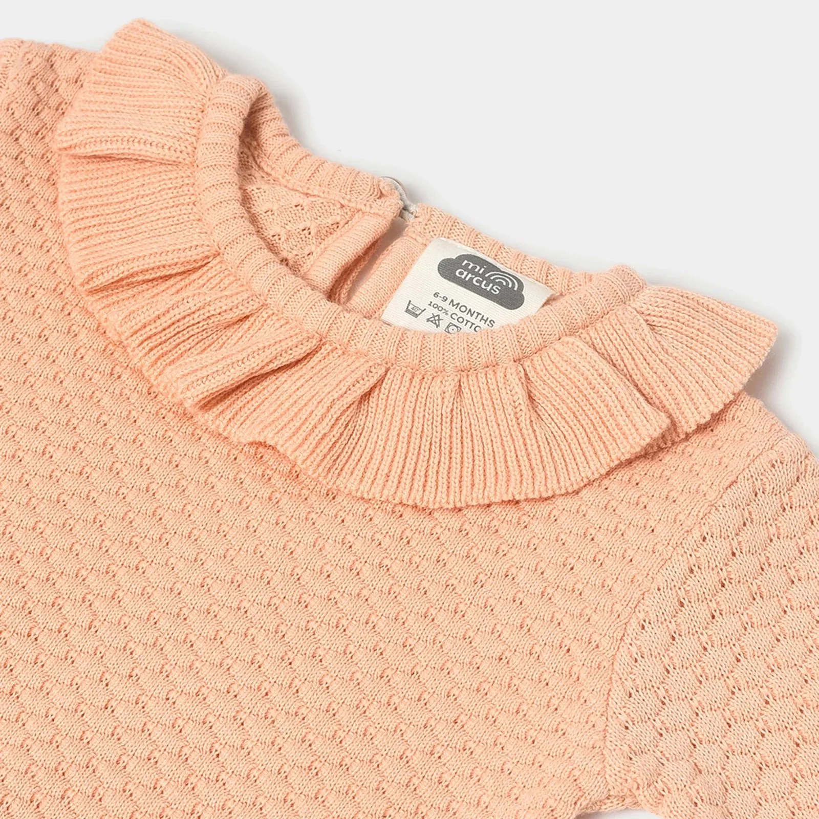 Misty Knitted Peach Baby Jumper Set With Booties - Image 5