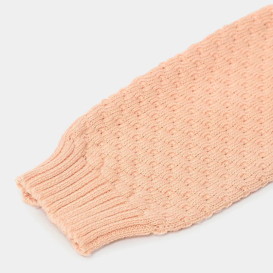Misty Knitted Peach Baby Jumper Set With Booties - Image 7