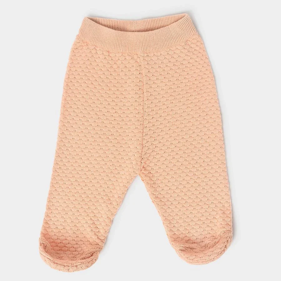 Misty Knitted Peach Baby Jumper Set With Booties - Image 8