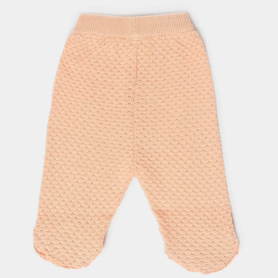 Misty Knitted Peach Baby Jumper Set With Booties - Image 9