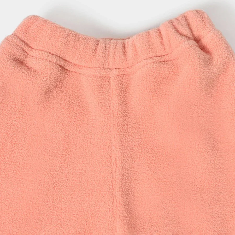 Misty Peach Knitted Baby Pajamas For Winter - Image 4