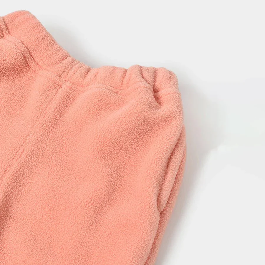Misty Peach Knitted Baby Pajamas For Winter - Image 5