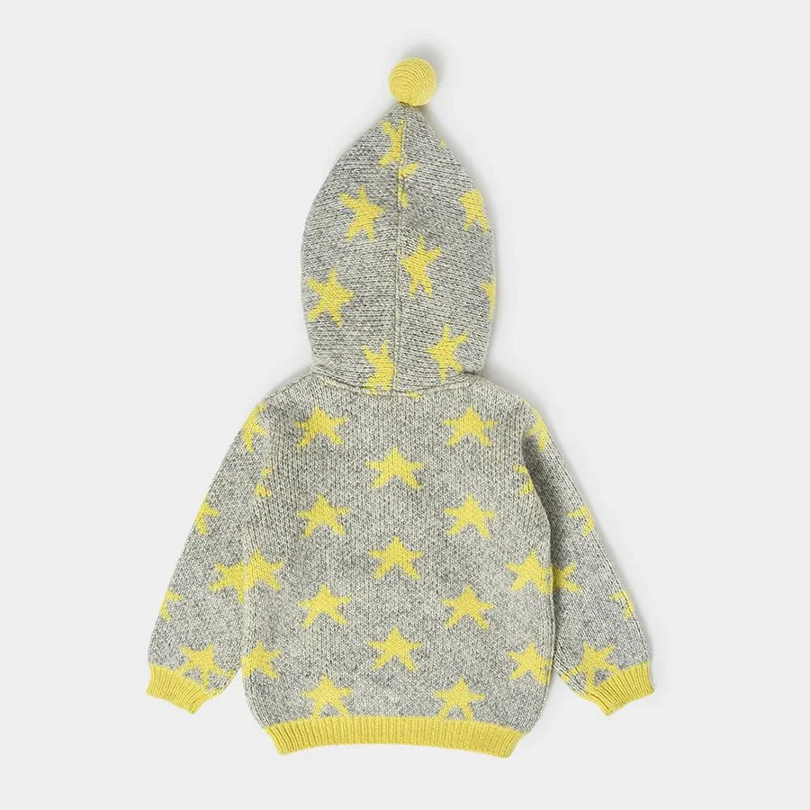 Misty Printed Yellow Baby Hooded Sweater - Image 3