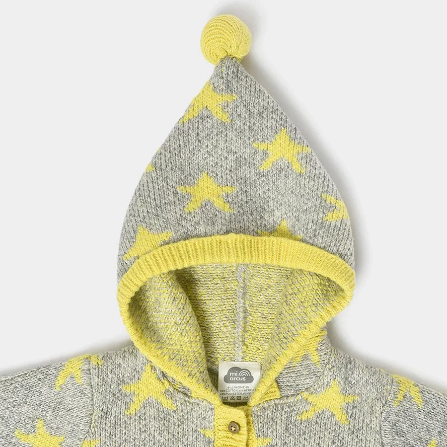Misty Printed Yellow Baby Hooded Sweater - Image 4