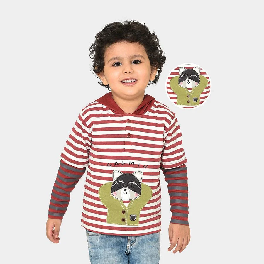 Misty Red Baby Hooded Polo T-Shirt