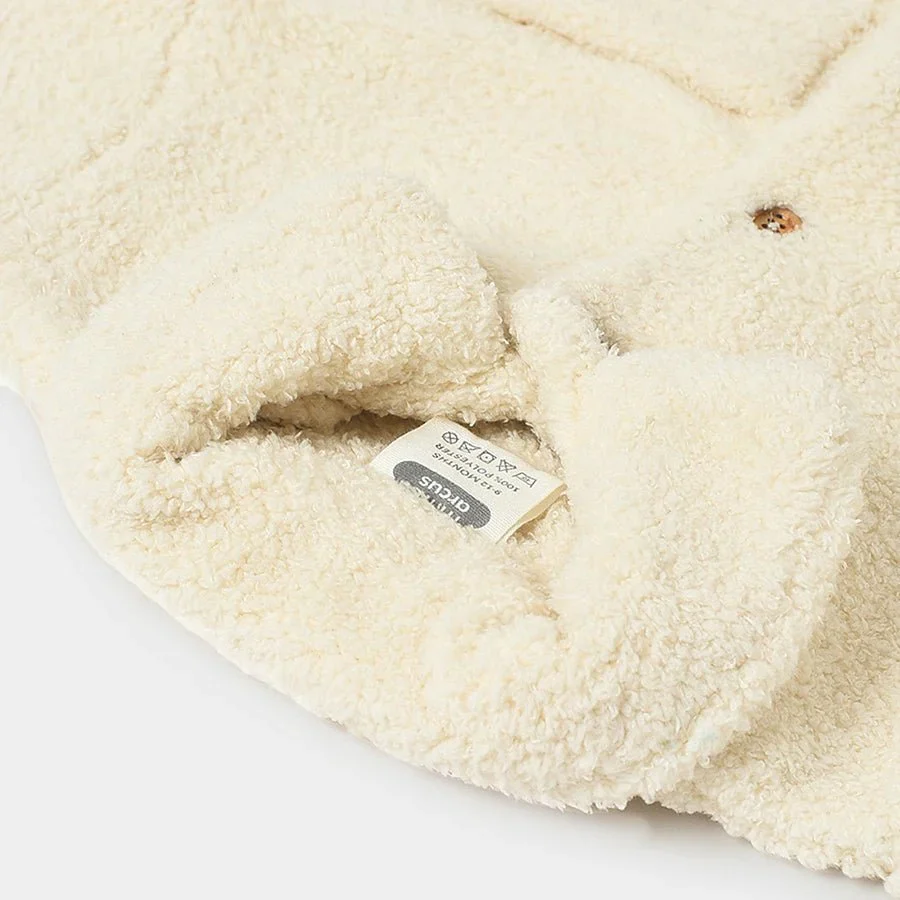 Misty Solid Cream Winter Baby Jacket For Winter - Image 6