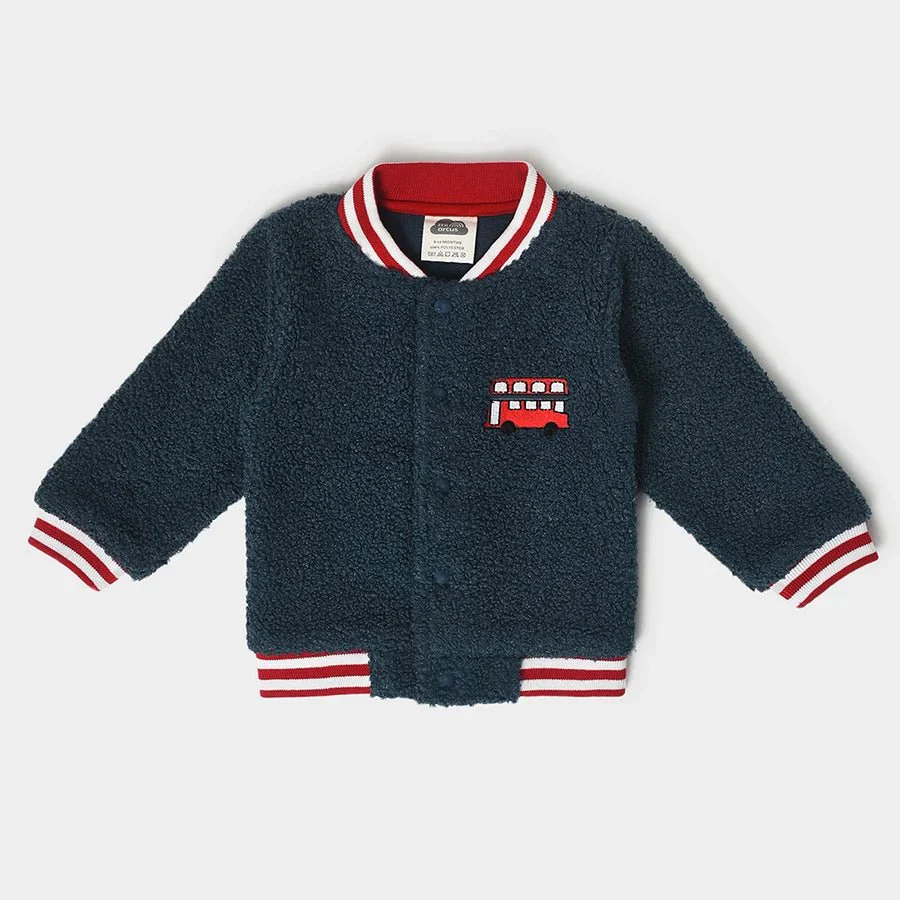 Misty Varsity Blue Baby Jacket For Girl Kids