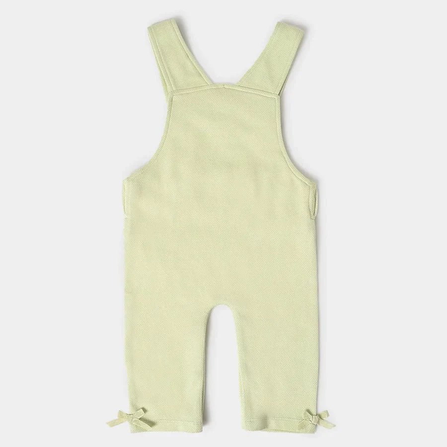 Misty White Romper With Light Green Baby Dungaree Set - Image 11
