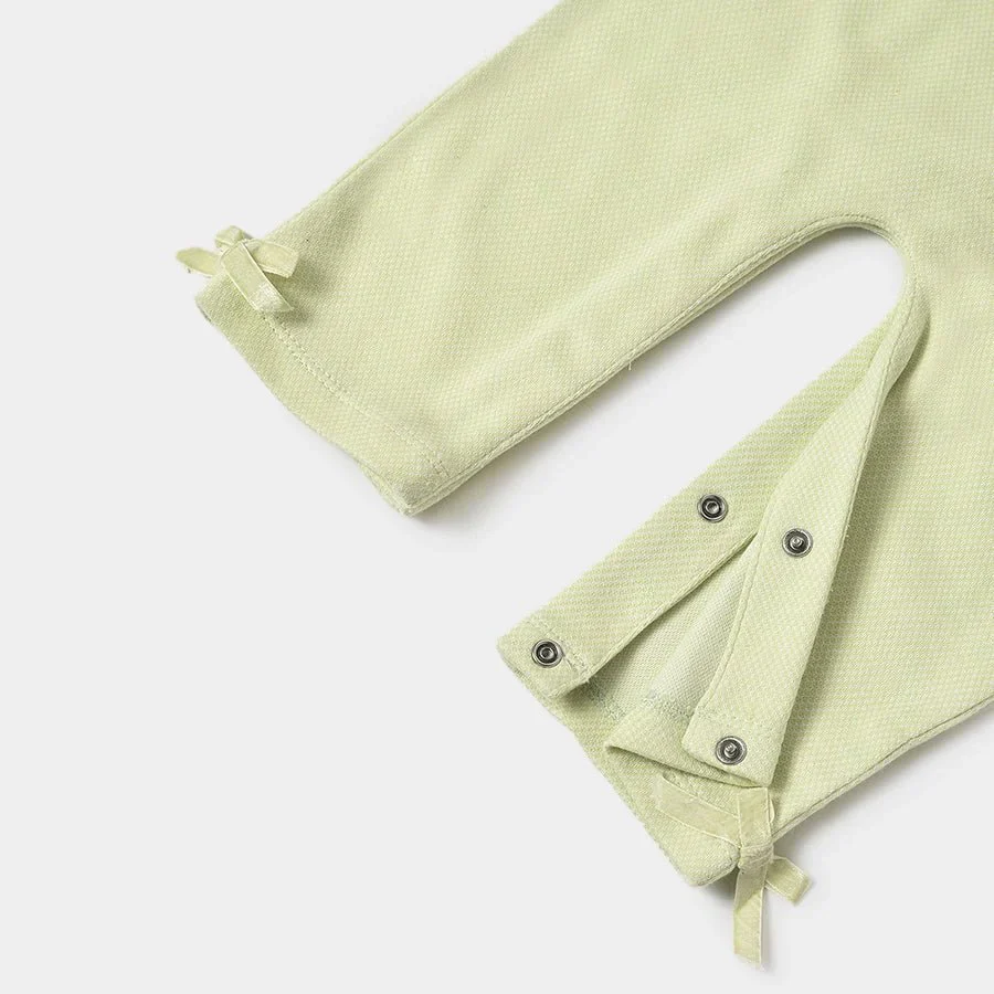 Misty White Romper With Light Green Baby Dungaree Set - Image 16