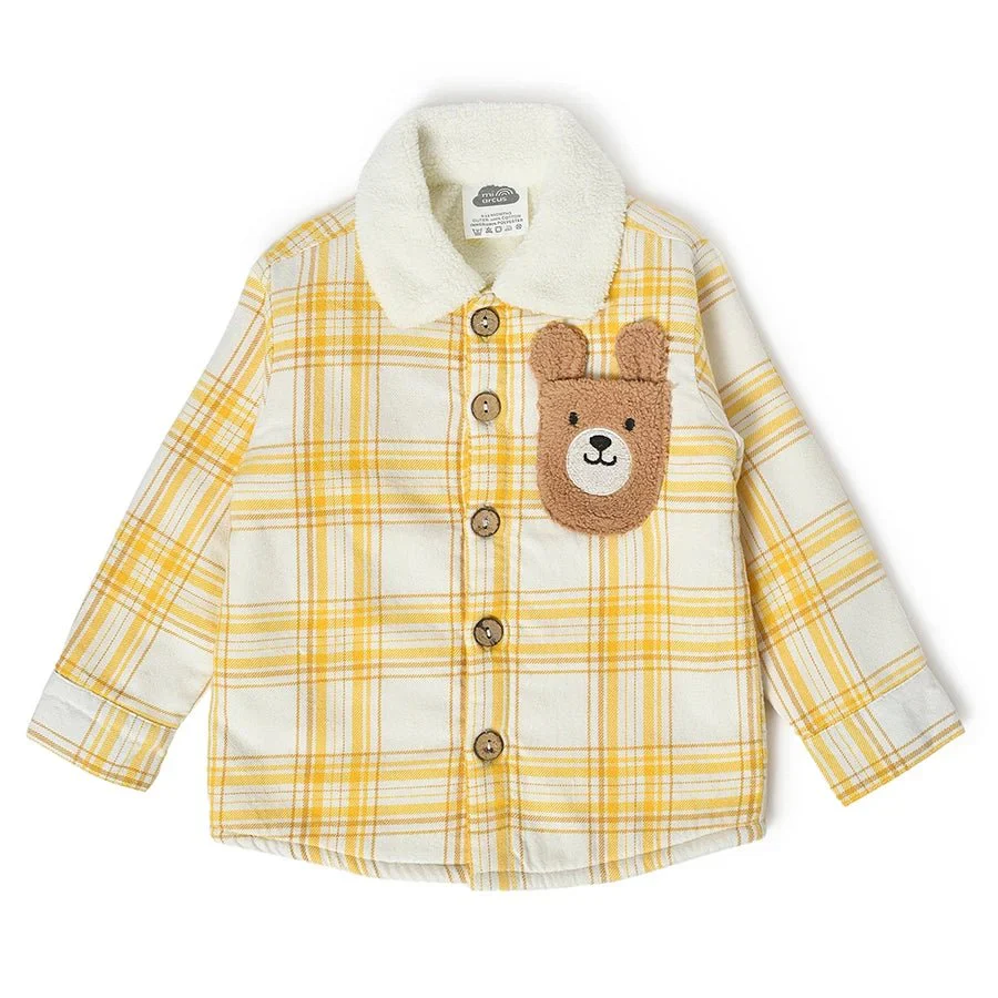 Misty Yellow Check Shirt For Baby Boys - Image 2