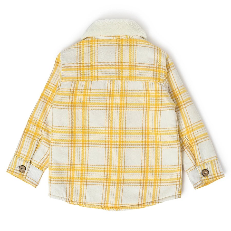 Misty Yellow Check Shirt For Baby Boys - Image 3
