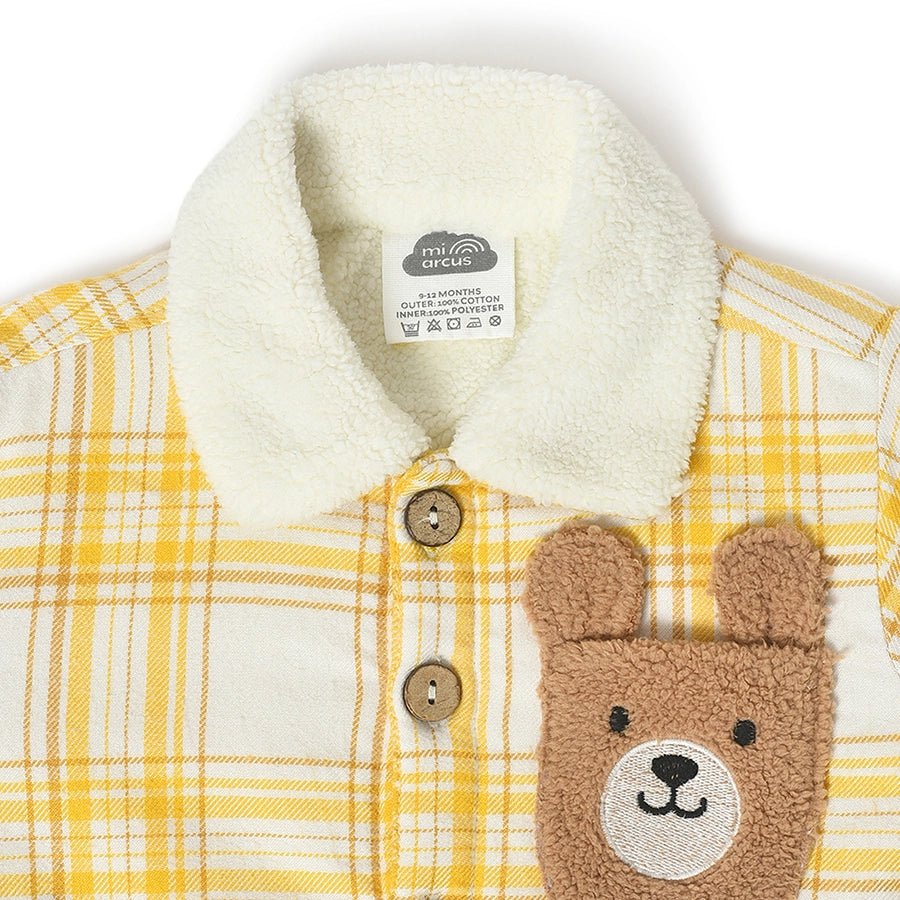 Misty Yellow Check Shirt For Baby Boys - Image 5