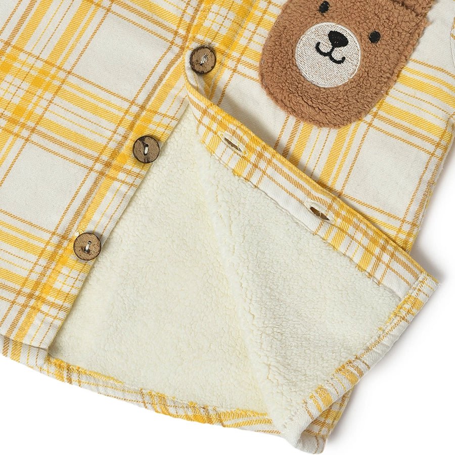 Misty Yellow Check Shirt For Baby Boys - Image 6