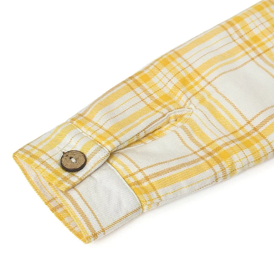 Misty Yellow Check Shirt For Baby Boys - Image 8