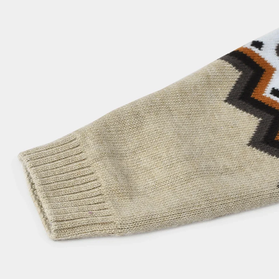 Misty Zig Zag Knitted White Baby Boy Sweater - Image 8
