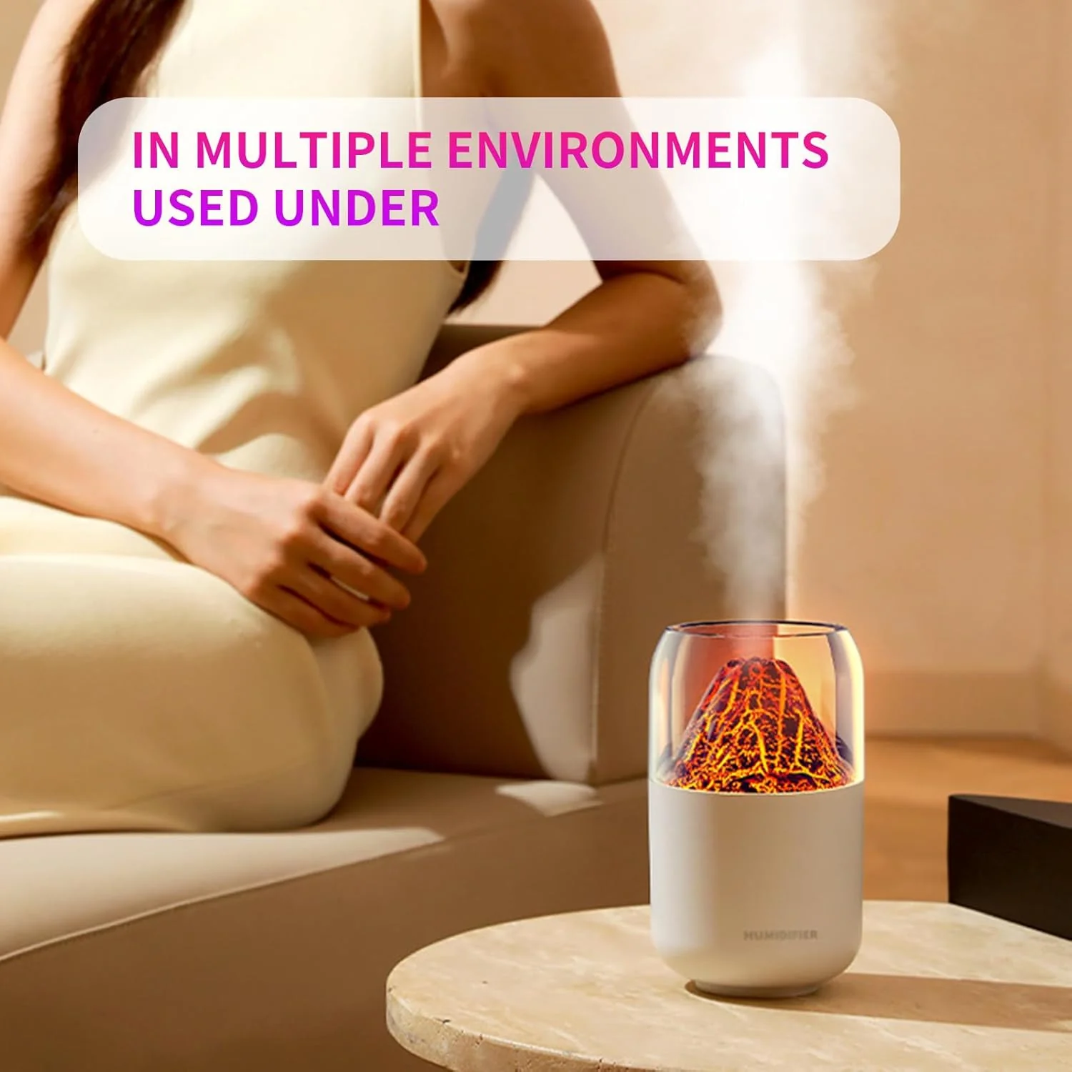 Mistyc: 300ml Mini Volcano Humidifier with USB Power, Dual Mist Modes & Auto Shut-Off for Home, Office & Travel - Image 7