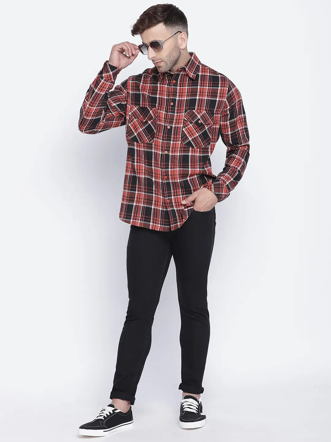 Mix Of Colors Brush Check Men Shirt - Image 5