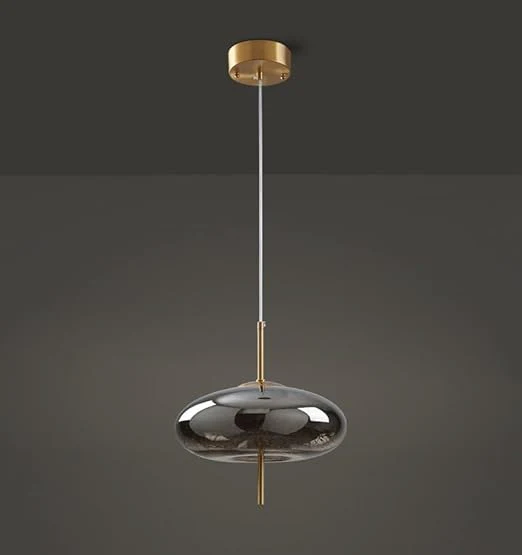 Modern Disk-Shaped LED Pendant Light with Starry Warm Glow – Golden Hanging Ceiling Lamp for Dining, Kitchen & Living Room Decor - Image 4