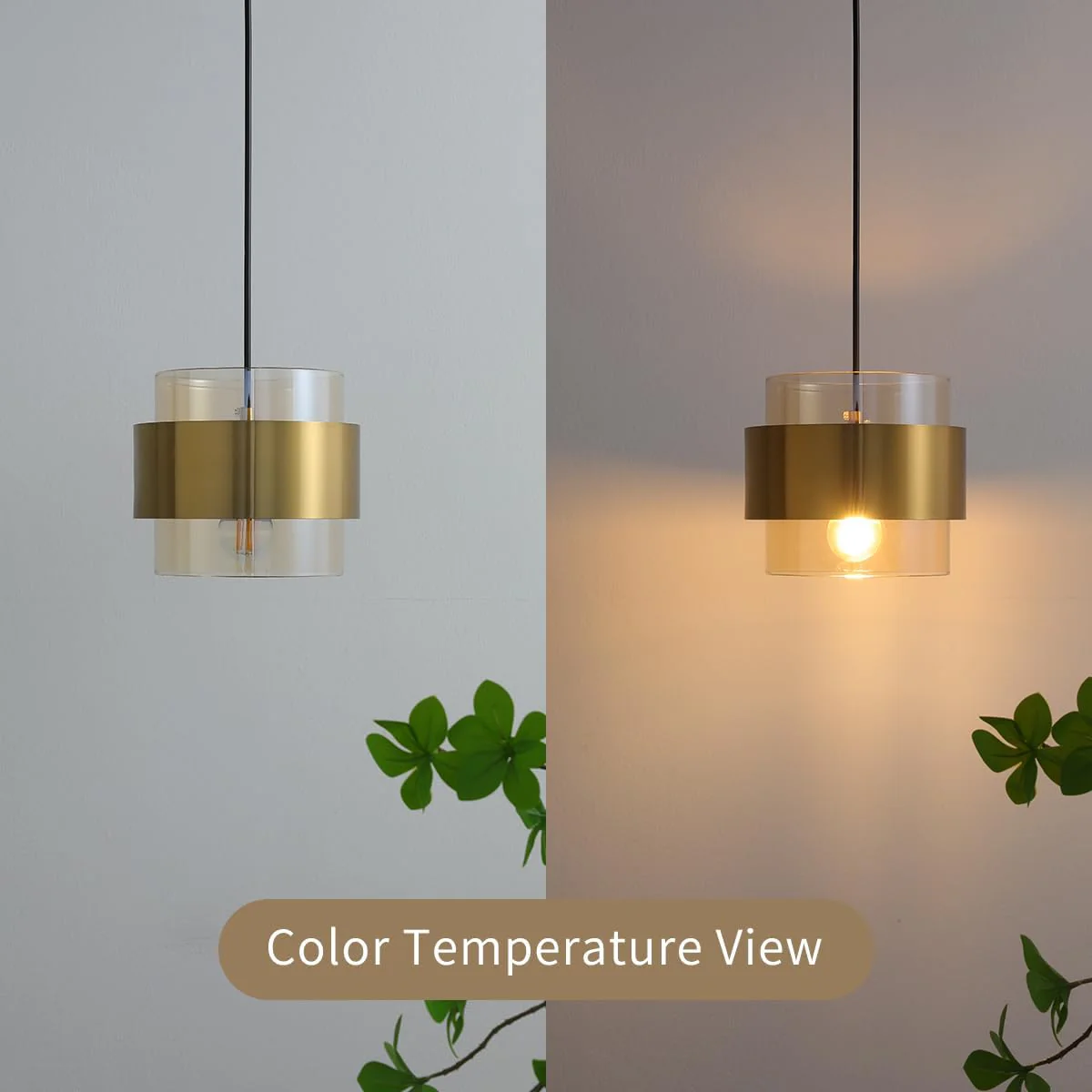 Modern Glass Pendant Light Fixtures Brass Ceiling Hanging Light - Image 10