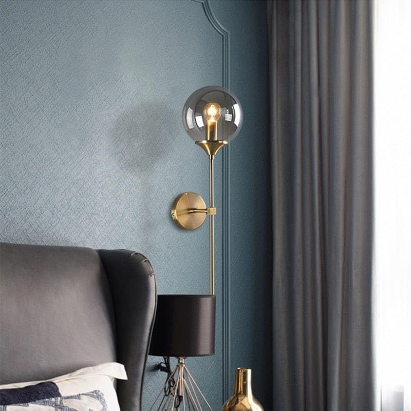 Modern Gold Finish Glass Ball Light Wall Lamp Lighting Sconce Fixture - Image 7