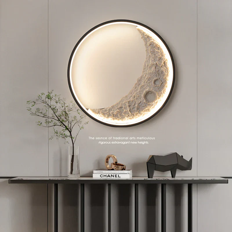 Modern LED Moon Wall Light – 3D Lunar Surface Design with Backlit Glow for Bedroom, Living Room, or Kids Room Decoration