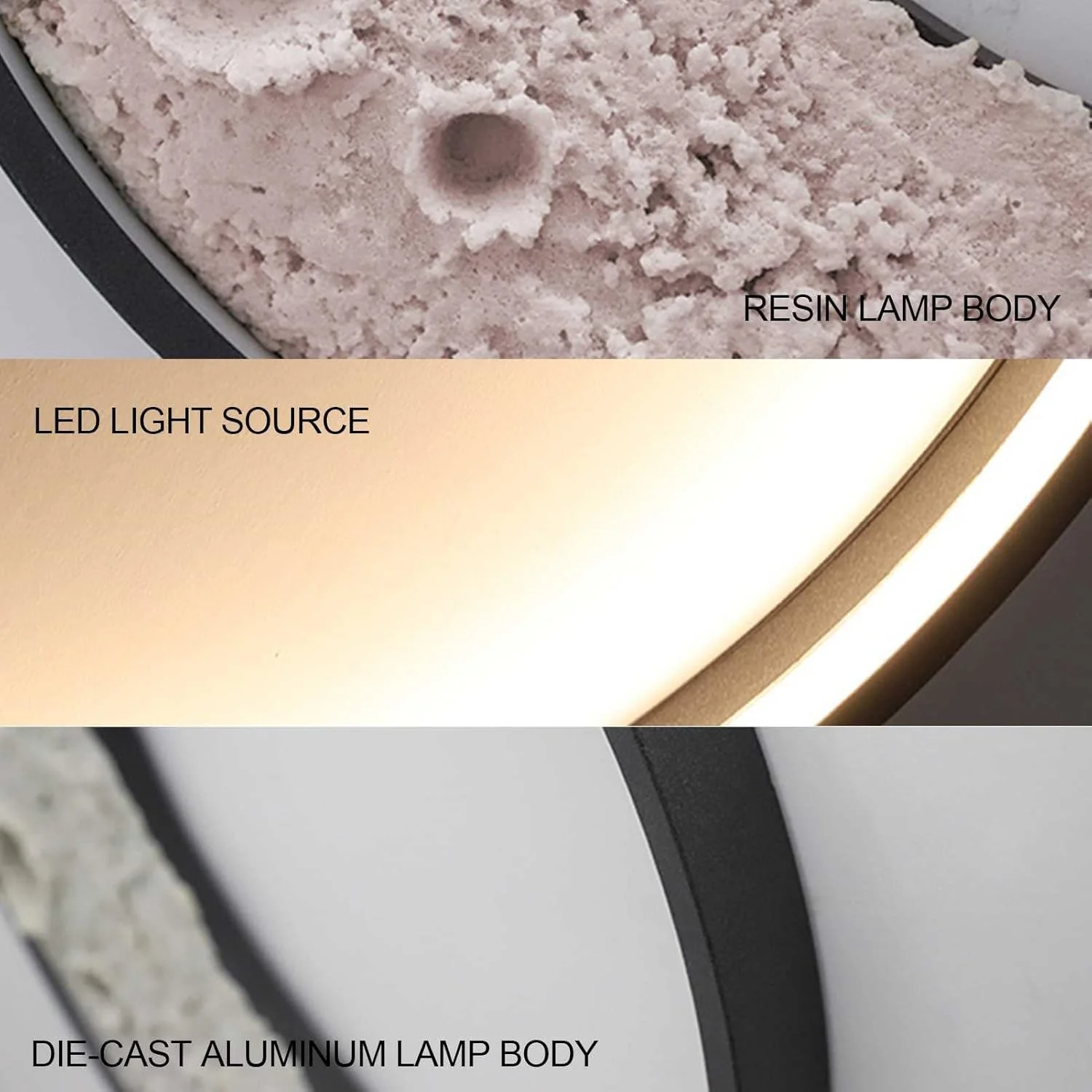 Modern LED Moon Wall Light – 3D Lunar Surface Design with Backlit Glow for Bedroom, Living Room, or Kids Room Decoration - Image 8