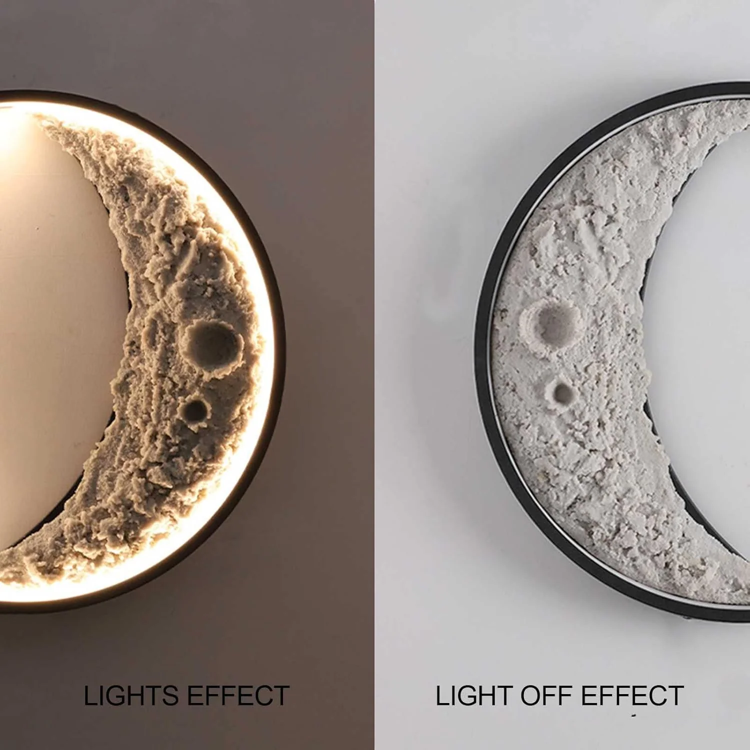 Modern LED Moon Wall Light – 3D Lunar Surface Design with Backlit Glow for Bedroom, Living Room, or Kids Room Decoration - Image 9