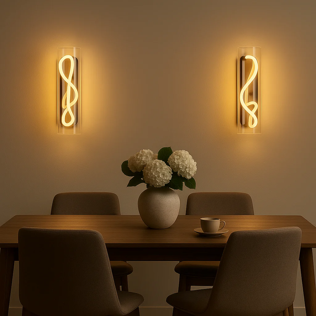 Modern LED Wall Light with Cylindrical Glass Shade - Image 2